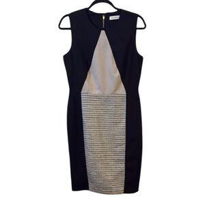 Calvin Klein Elegant Black and Cream Dress size‎ 8